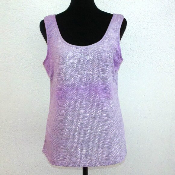 Forever 21, Purple glitter stretch tank top, with double layers. - Picture 2 of 9
